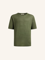 Merino-linen knit T-shirt