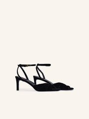 Twist velvet sandals