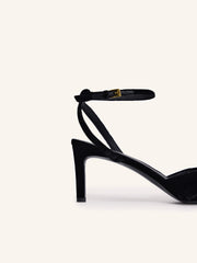 Twist velvet sandals