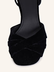 Twist velvet sandals