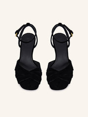 Twist velvet sandals