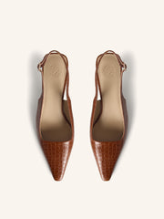 Leather slingback pumps