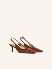 Leather slingback pumps