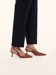Leather slingback pumps