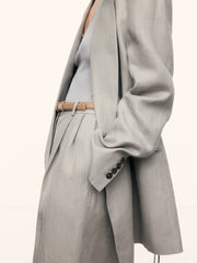 Belted linen blazer