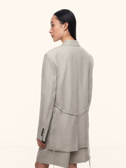 Belted linen blazer