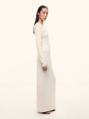 Camelia merino-silk skirt