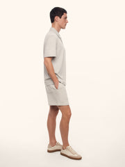 Textured cotton polo T-shirt
