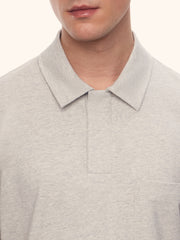 Textured cotton polo T-shirt
