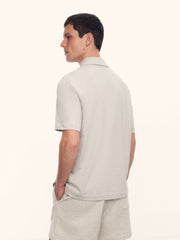 Textured cotton polo T-shirt