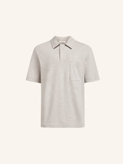Textured cotton polo T-shirt