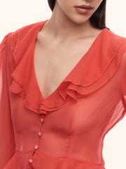 Baroque silk chiffon blouse