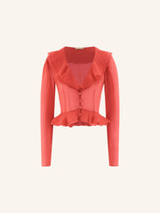Baroque silk chiffon blouse