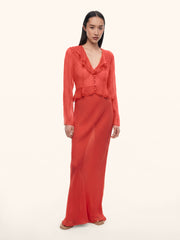 Baroque silk chiffon blouse