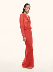 Baroque silk chiffon blouse