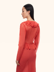 Baroque silk chiffon blouse