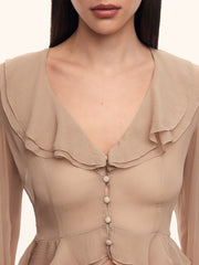 Baroque silk chiffon blouse