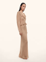 Baroque silk chiffon blouse