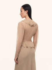 Baroque silk chiffon blouse
