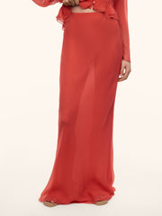 Baroque silk chiffon skirt