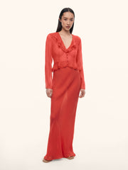 Baroque silk chiffon skirt