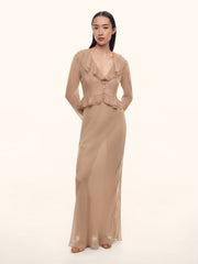 Baroque silk chiffon skirt