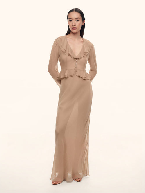 Baroque silk chiffon skirt