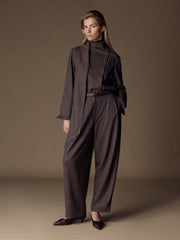 Elm wool-linen-silk trousers