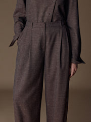 Elm wool-linen-silk trousers