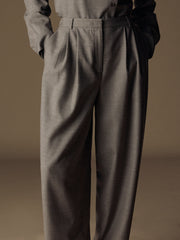 Elm wool-linen-silk trousers