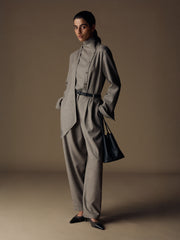 Elm wool-linen-silk trousers
