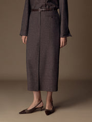 Elm wool-linen-silk skirt