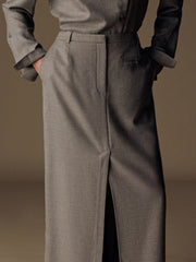 Elm wool-linen-silk skirt
