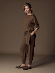 Camelia merino-silk trousers