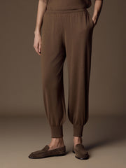 Camelia merino-silk trousers