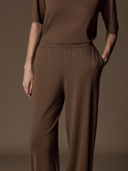 Camelia merino-silk trousers