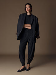 Camelia merino-silk trousers