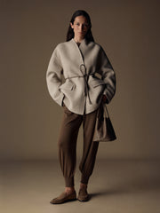 Ripple wool-cashmere coat