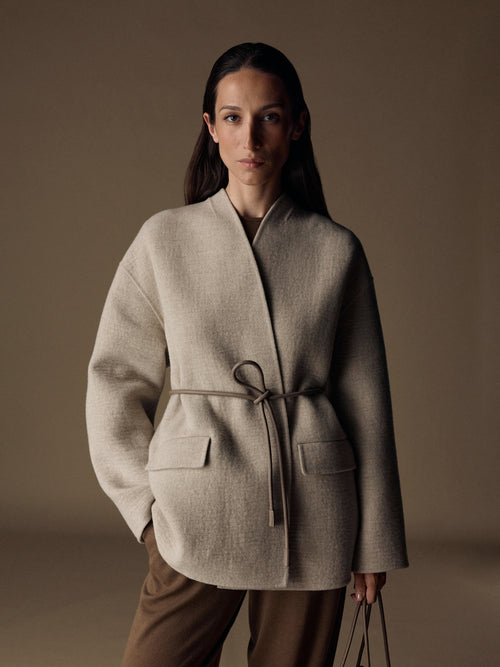 Ripple wool-cashmere coat