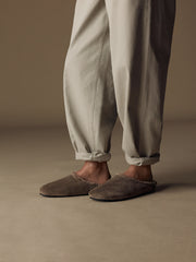 Cradle shearling mules