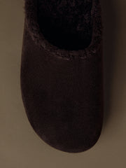 Cradle shearling mules