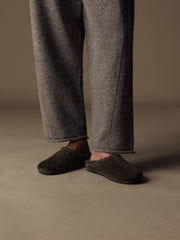 Cradle shearling mules