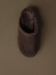 Cradle shearling mules