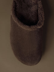 Cradle shearling mules