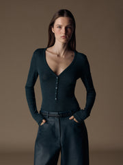 Amga wool-silk bodysuit