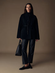 Ripple wool-cashmere coat