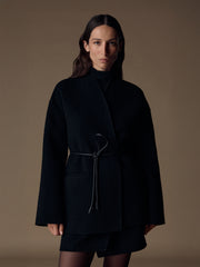 Ripple wool-cashmere coat