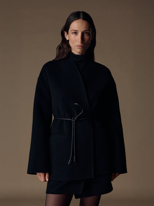 Ripple wool-cashmere coat