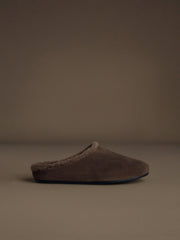 Cradle shearling mules