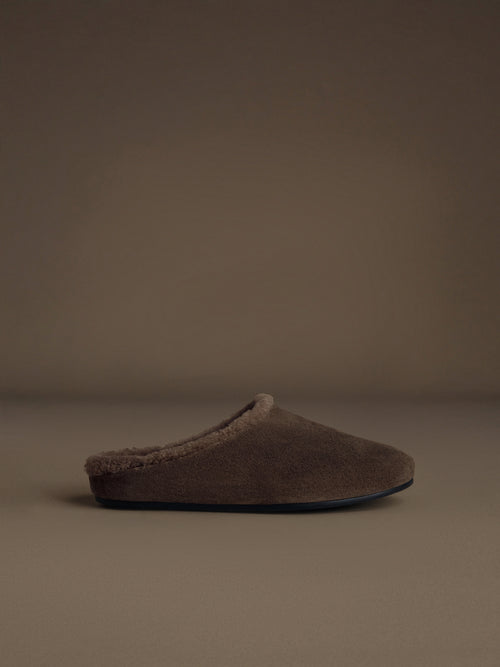 Cradle shearling mules